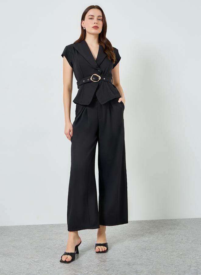 Styli Women Belted Tailored Top and Pants Co-Ords - Image 2